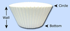 4.5 in White Fluted Baking Cups 10000 ct.